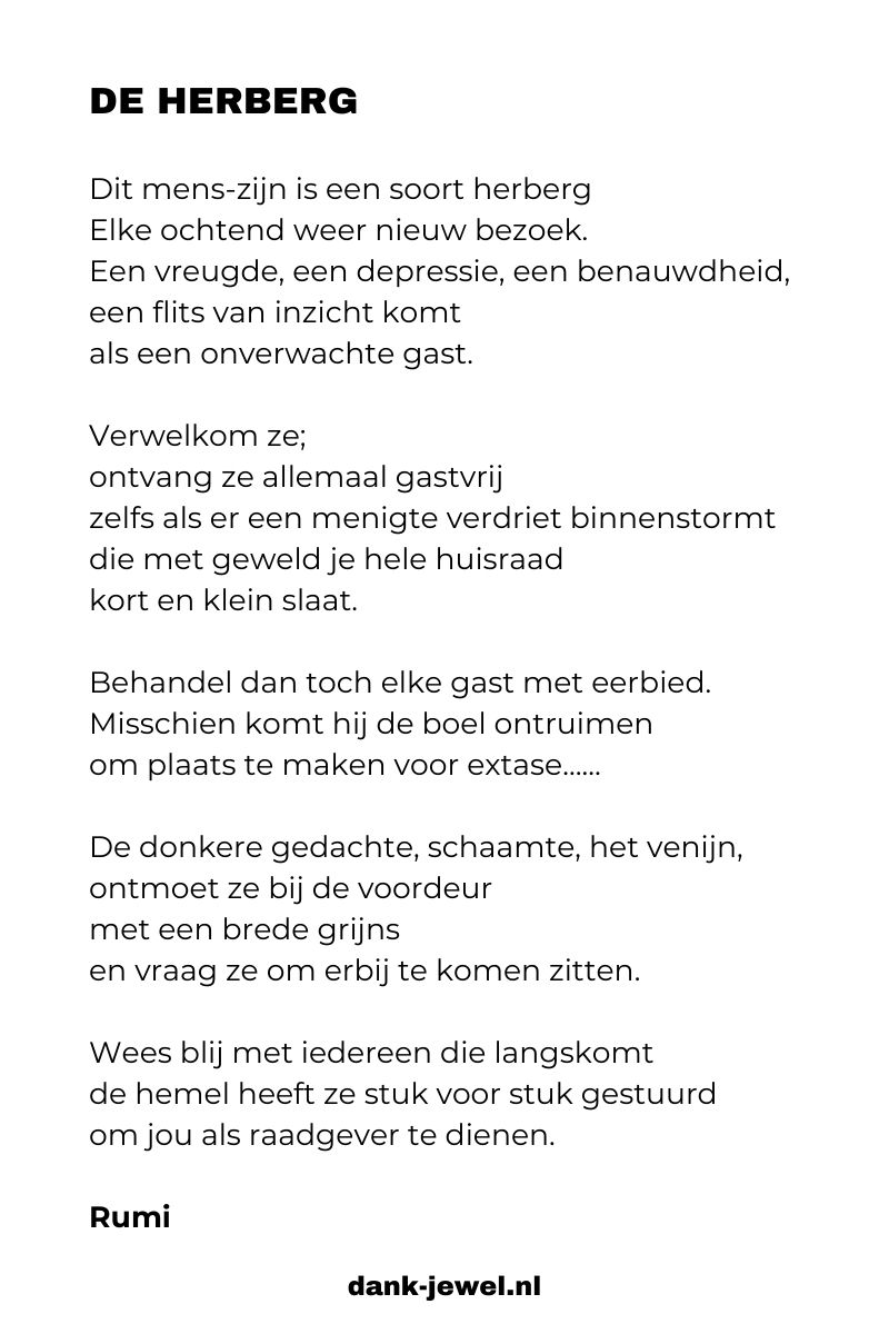 gedicht van Rumi, de herberg